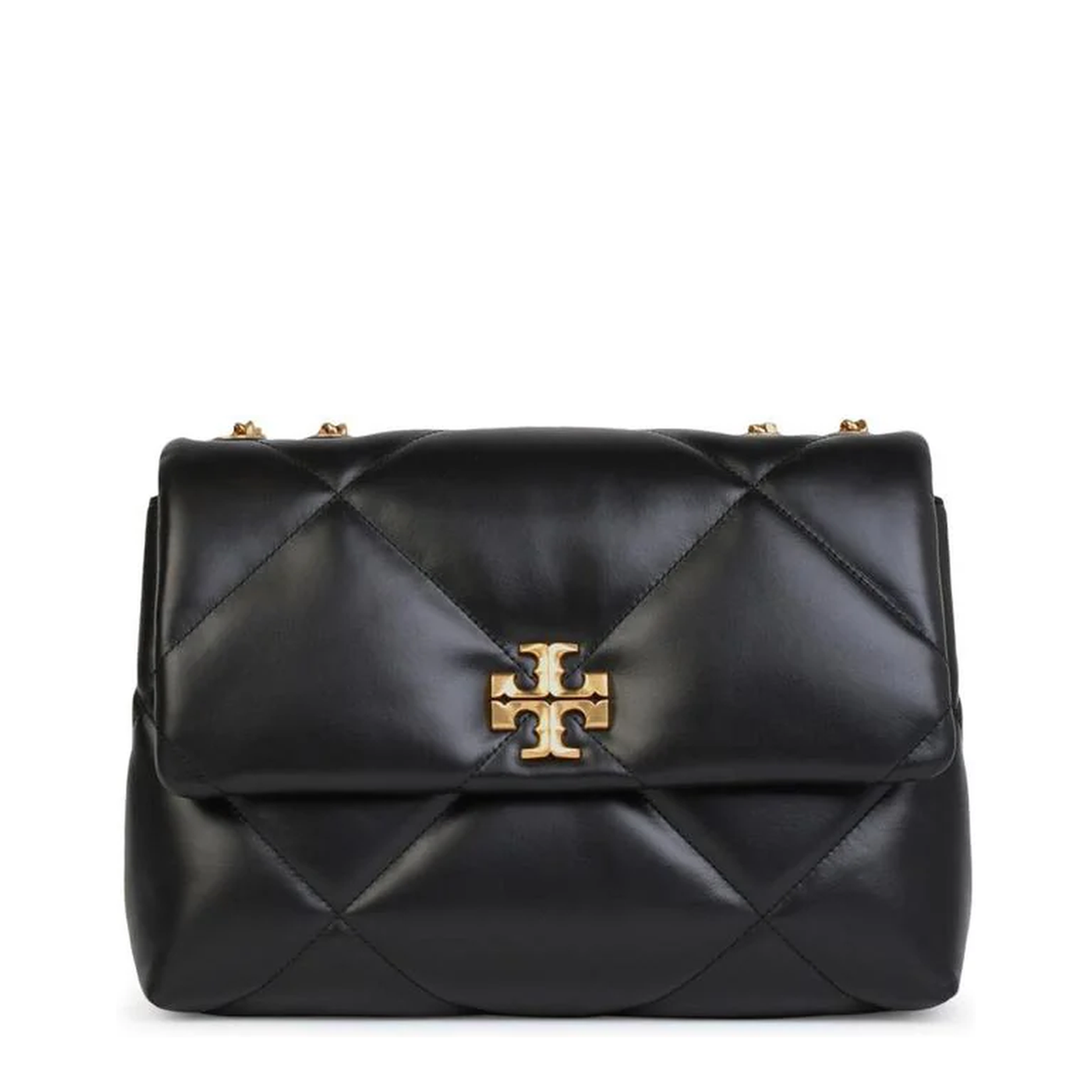 Kira Double Strap Black Leather Bag