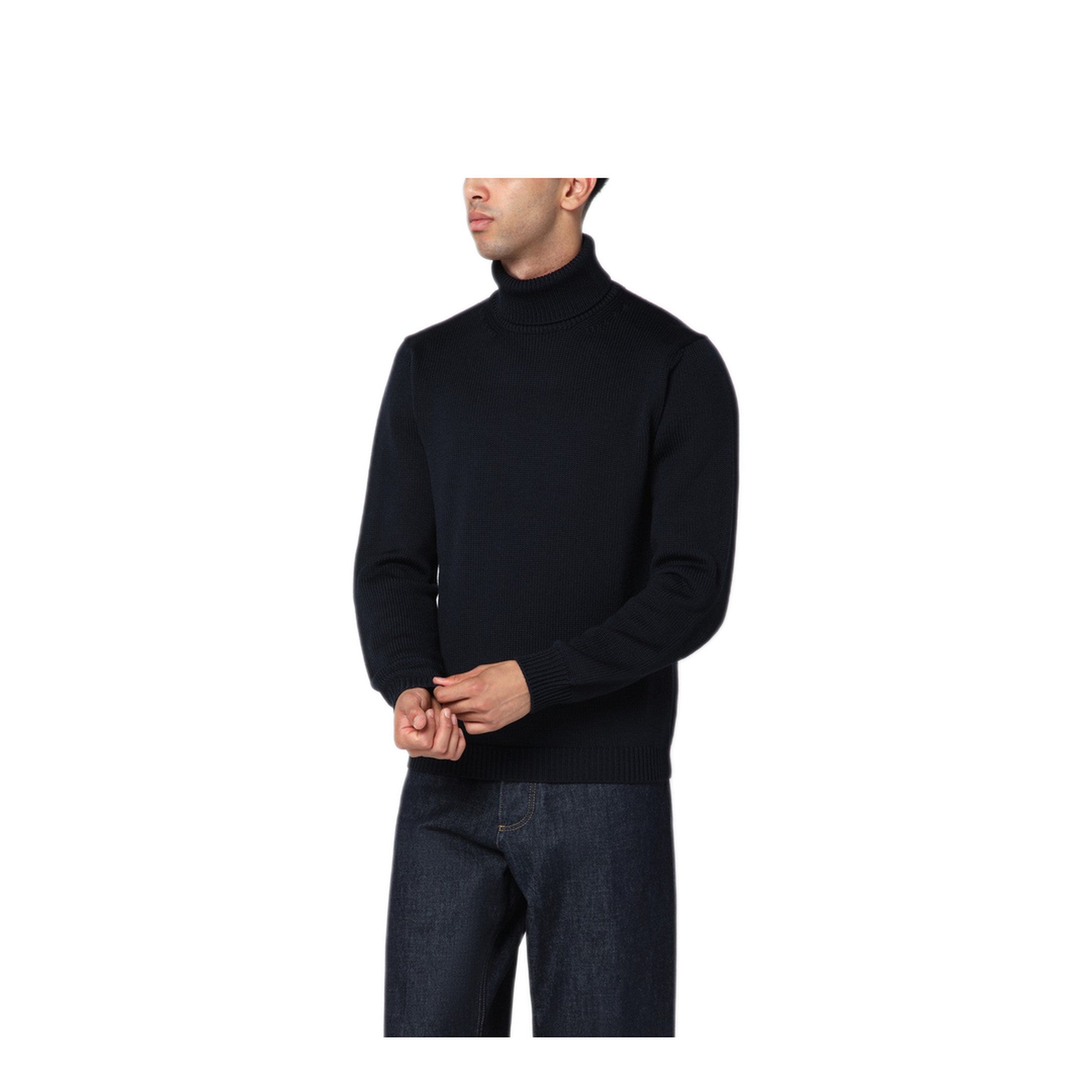 MAYFEYR - Roberto Collina - Navy Blue Wool Turtleneck Sweater - 253M02003WOM0210