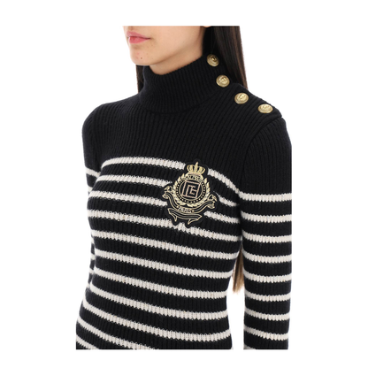 Stripe Sleeveless Pullover Black