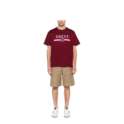 Canvas Shorts in Camel and Dark Brown