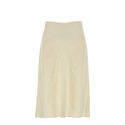 MAYFEYR - Bottega Veneta - Cream Satin Skirt - A007T3V6Z609107