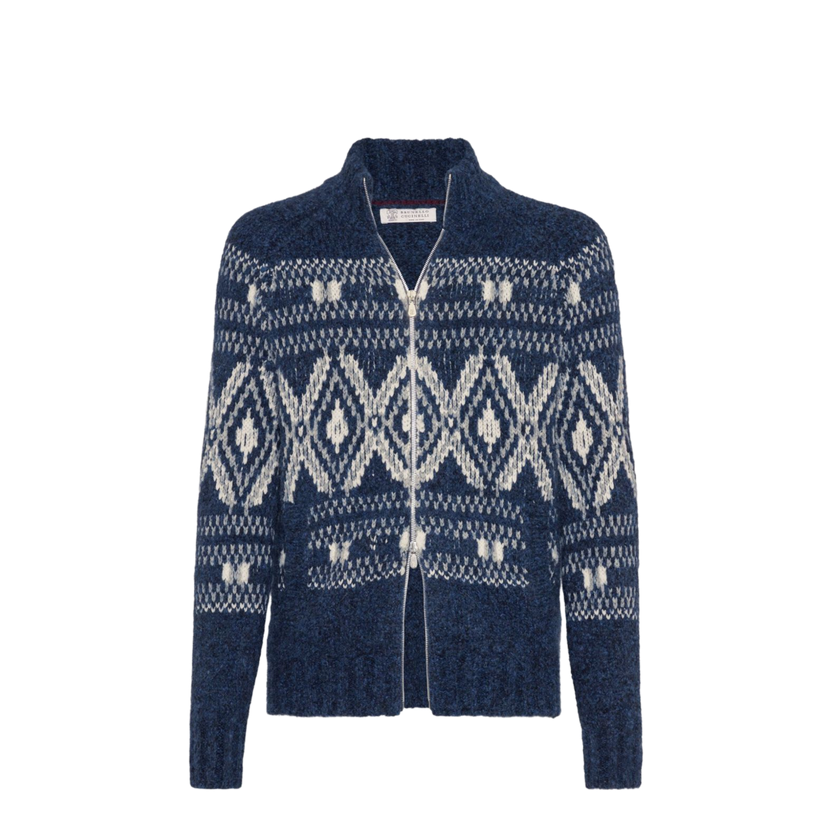 Jacquard Cardigan in Navy Blue