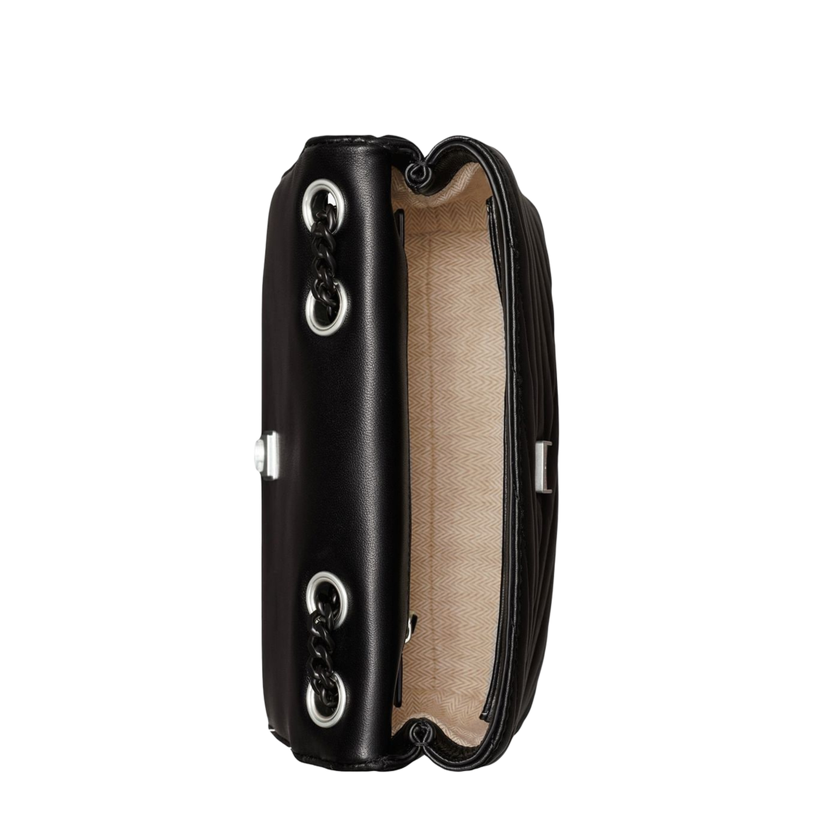 Small Kira Chevron Powder Coated Convertible Shoulder Bag