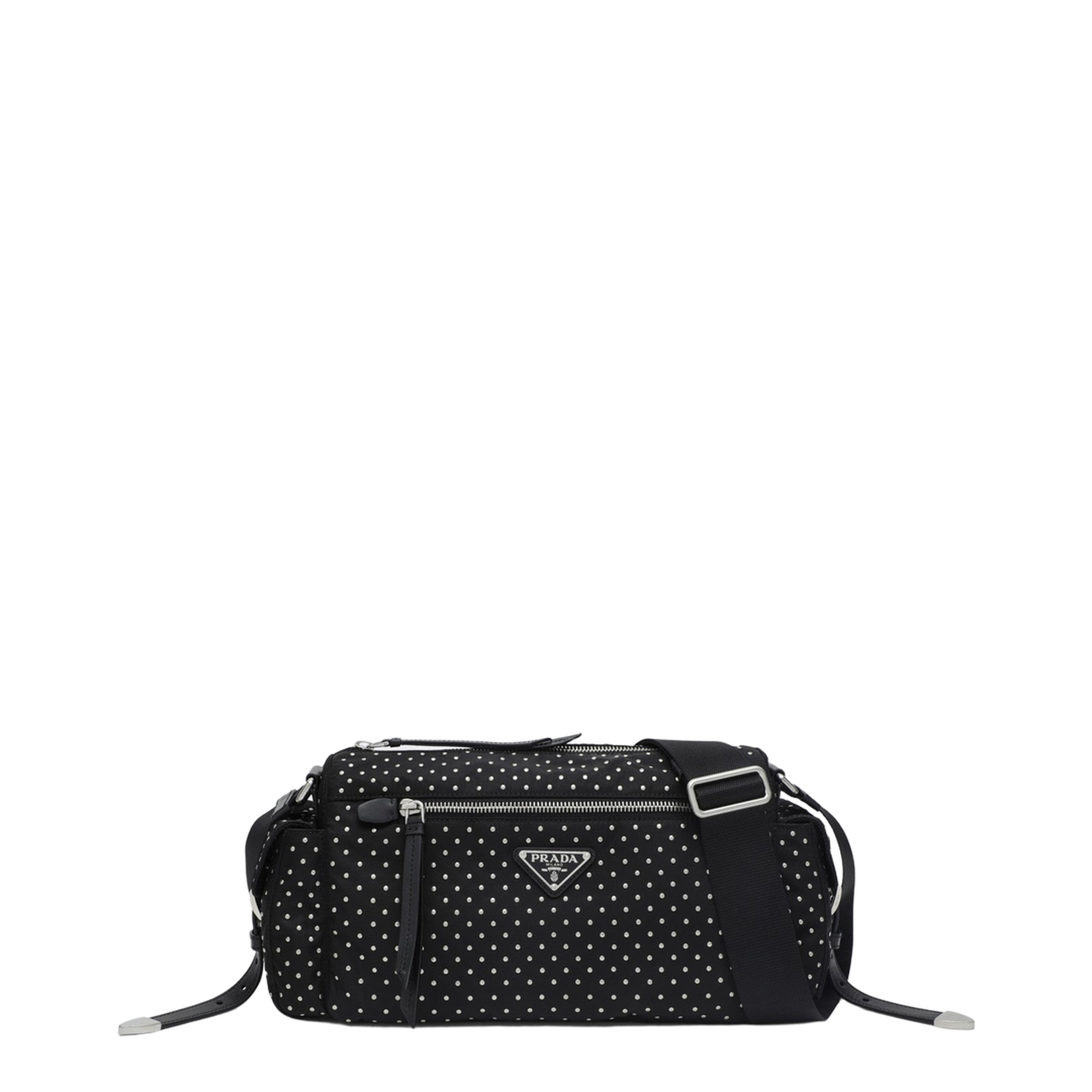 Black Re-Nylon Bag With Studs