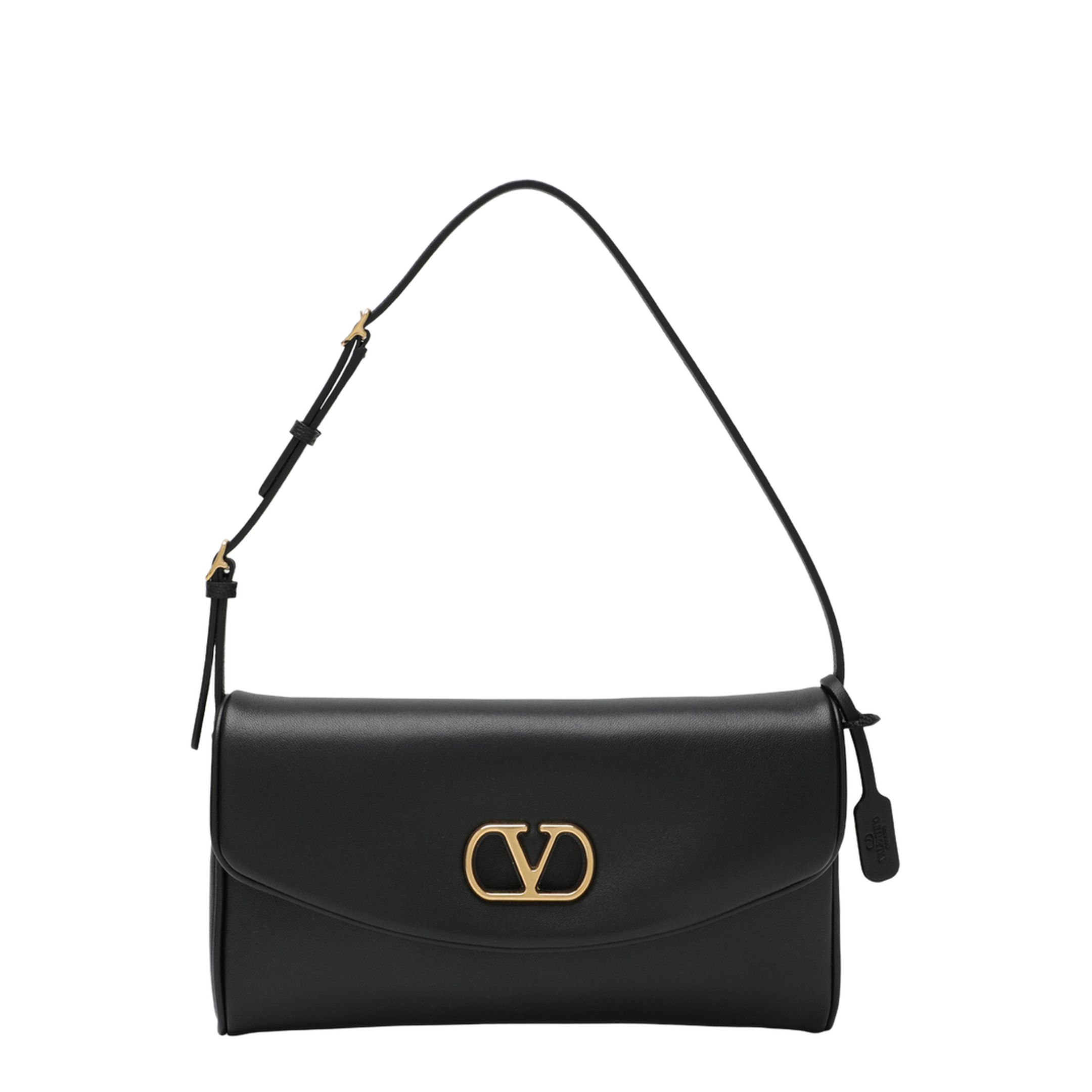 MAYFEYR - Valentino - Small Black Devain Leather Shoulder Bag - 9W2B0T31ABM0NO