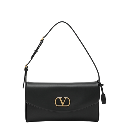 MAYFEYR - Valentino - Small Black Devain Leather Shoulder Bag - 9W2B0T31ABM0NO