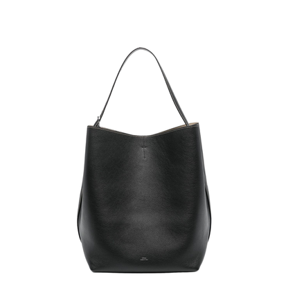 Leather Belted Tote Shoulder Bag