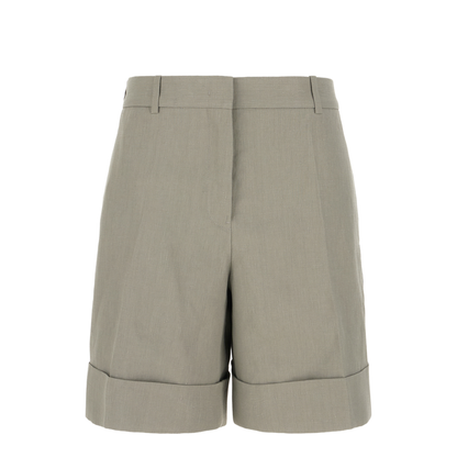 Grey Linen Bermuda Shorts
