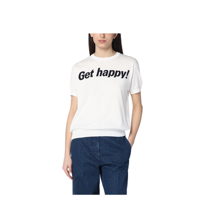 Get Happy White Cotton Sweater