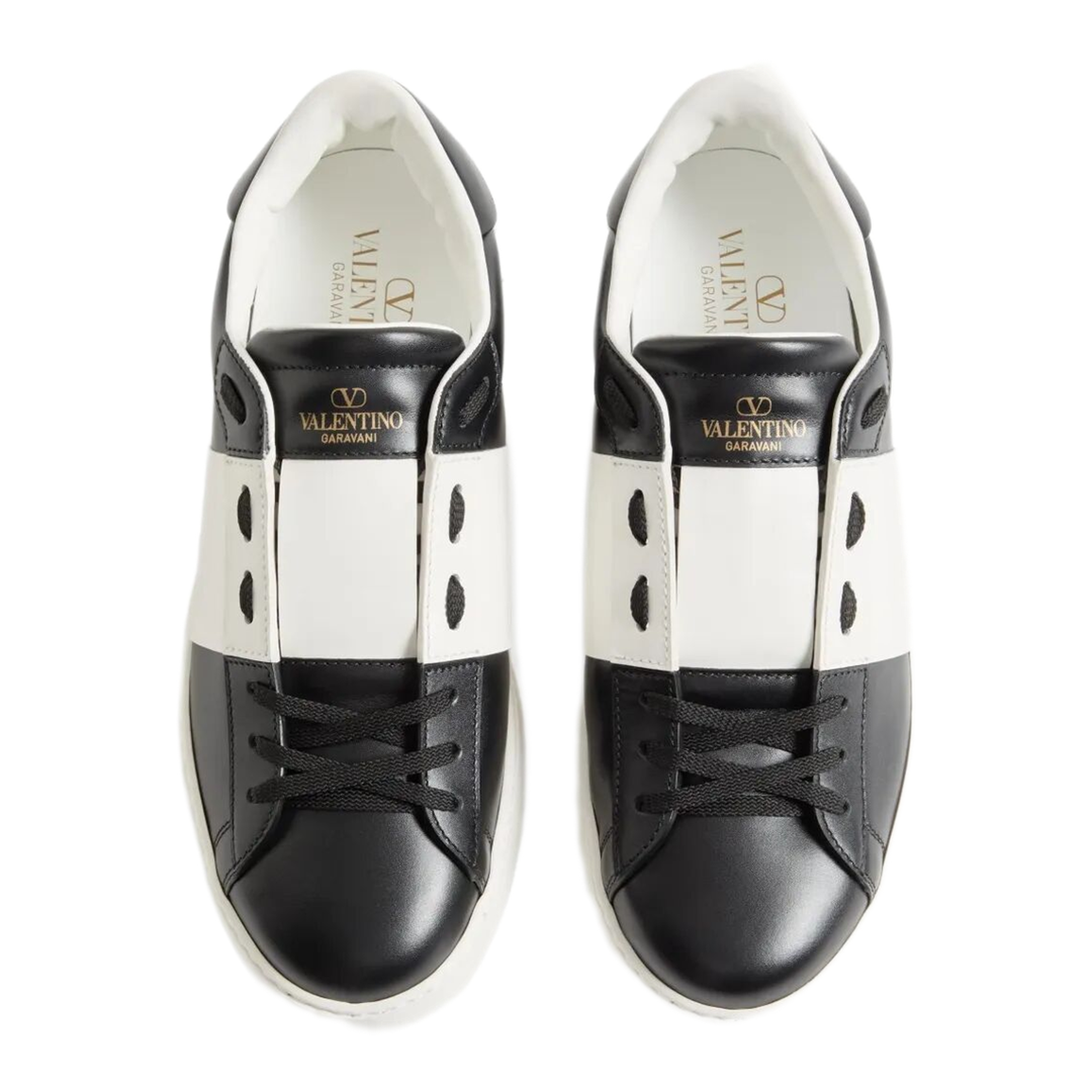 MAYFEYR - Valentino - Open Leather Sneakers With Contrast Band And Stud Details - YS0830BLU