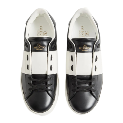 MAYFEYR - Valentino - Open Leather Sneakers With Contrast Band And Stud Details - YS0830BLU