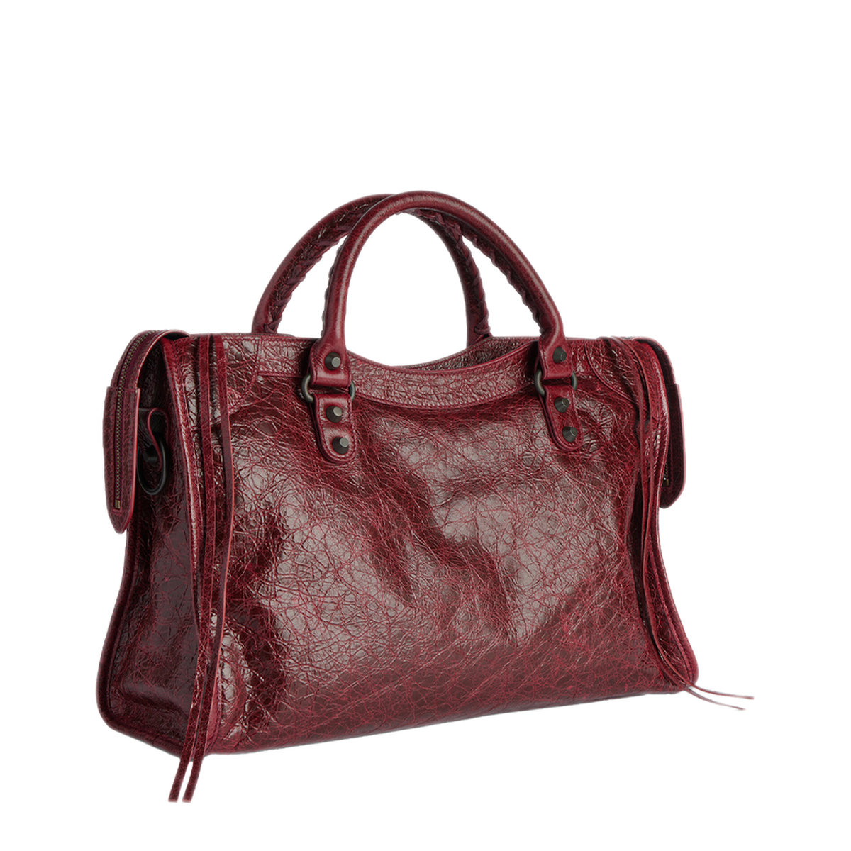Le City Medium Lambskin Handbag - Berry Red