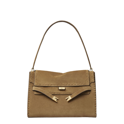 Lee Radziwill Large Suede Shoulder Bag - Wild Tabacco