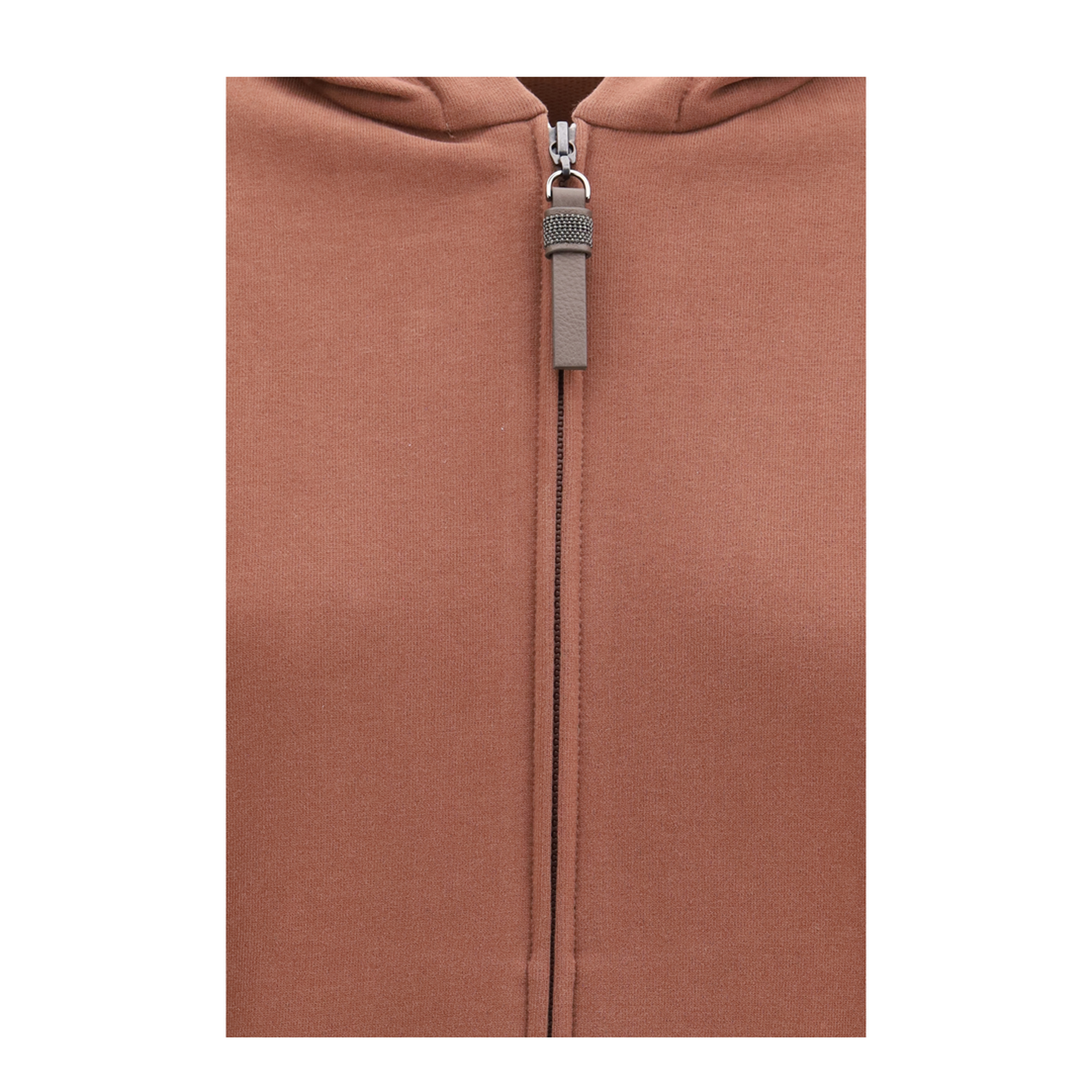 MAYFEYR - Brunello Cucinelli - Hooded Smooth Cotton Sweatshirt With Shiny Zipper Pull - MN05NHF406
