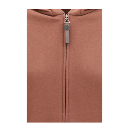 MAYFEYR - Brunello Cucinelli - Hooded Smooth Cotton Sweatshirt With Shiny Zipper Pull - MN05NHF406