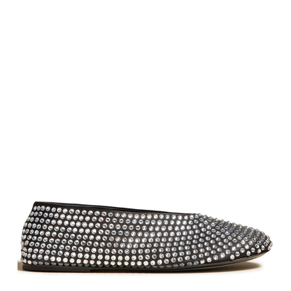 Crystal Embellished Ballet Suede Flat