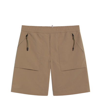 Beige Technical Froissé Bermuda Shorts