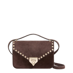 Rockstud Small Suede Crossbody Bag - Ebony