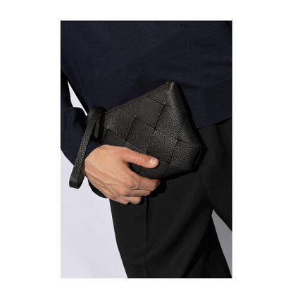 Diago Medium Leather Clutch Bags - Black