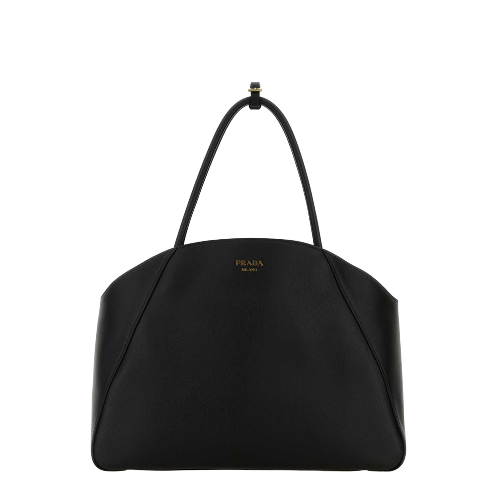Black Leather Shopping Bag