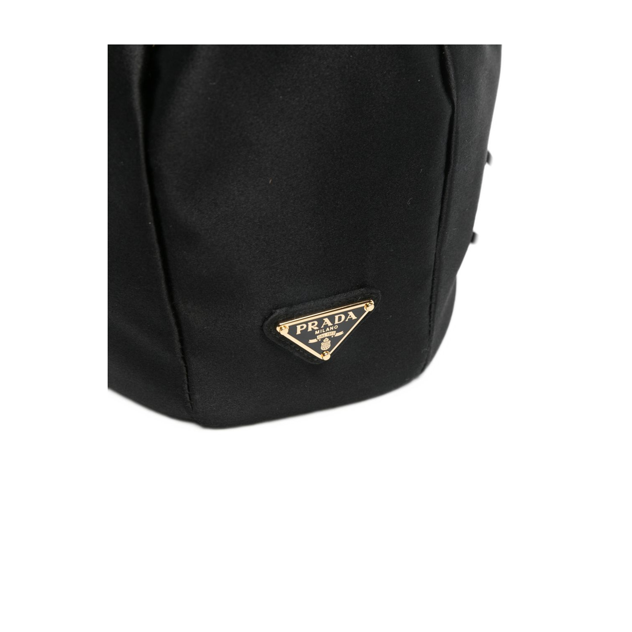 Mini Silk Viscose Bucket Bag - Black