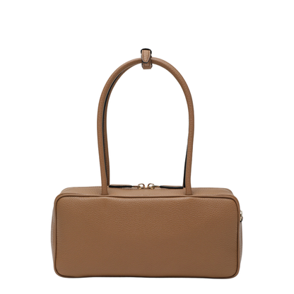 Medium Calfskin Top-Handle Bag - Caramel