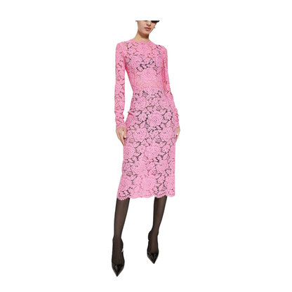 Light Pink Floral Lace Sheath Dress
