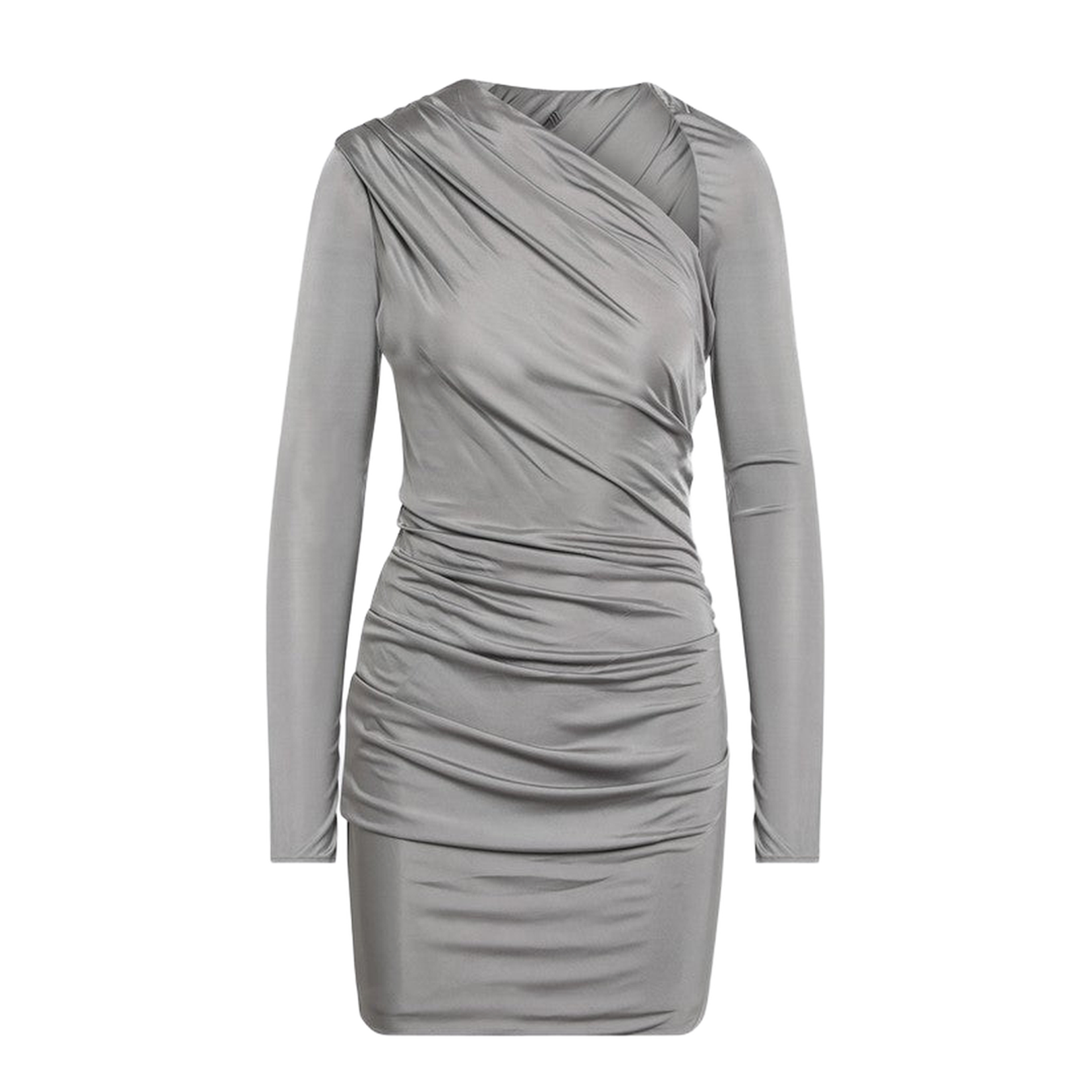Draped Mini Dress in Grey