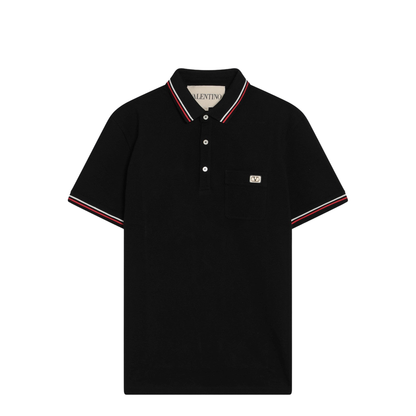 Black Cotton Polo Shirt
