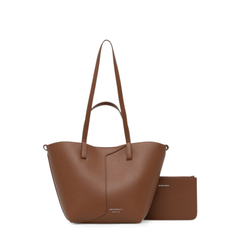 Leather Shopping Bag - Brown