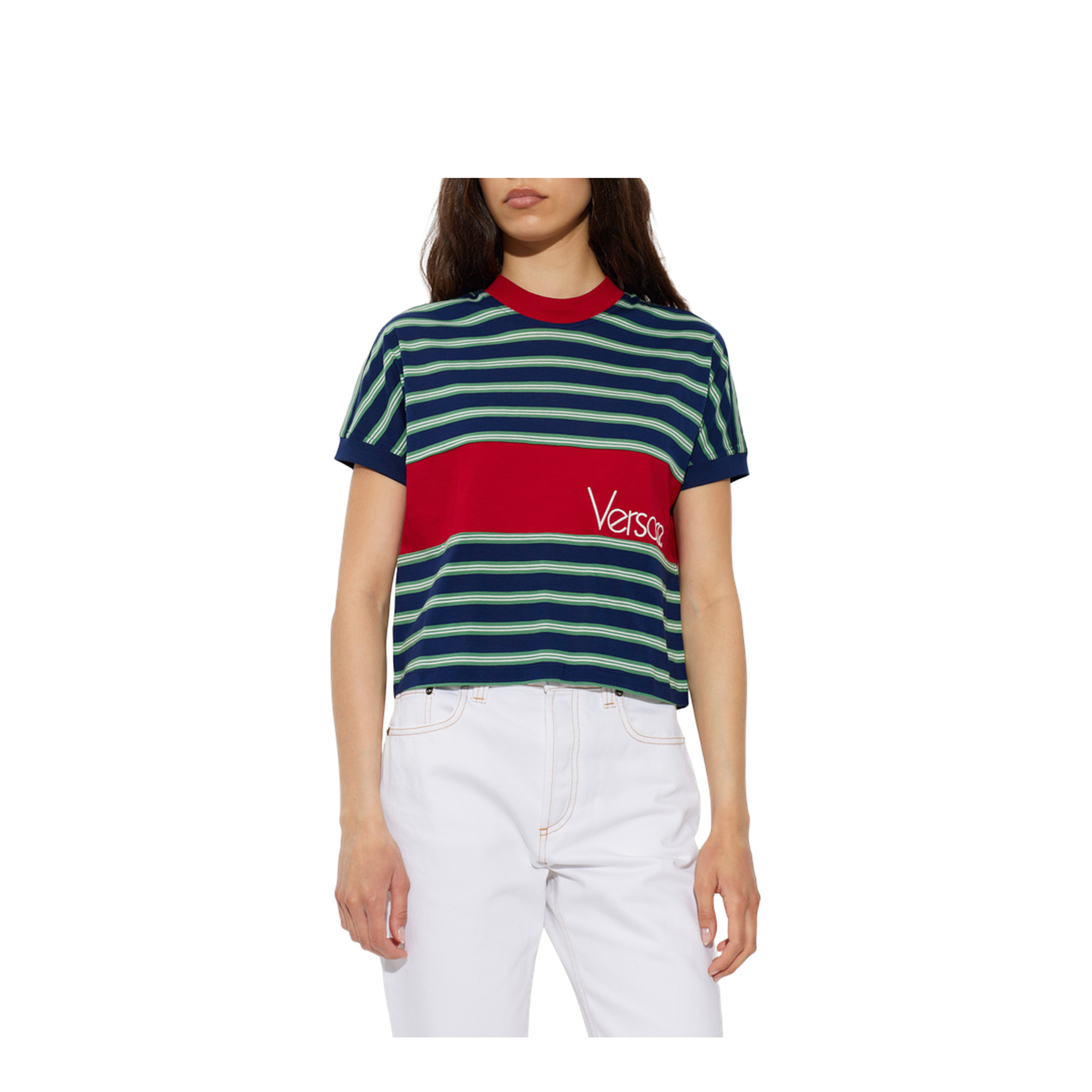 MAYFEYR - Versace - T-Shirt With Striped Pattern - 10259081A184396UF90