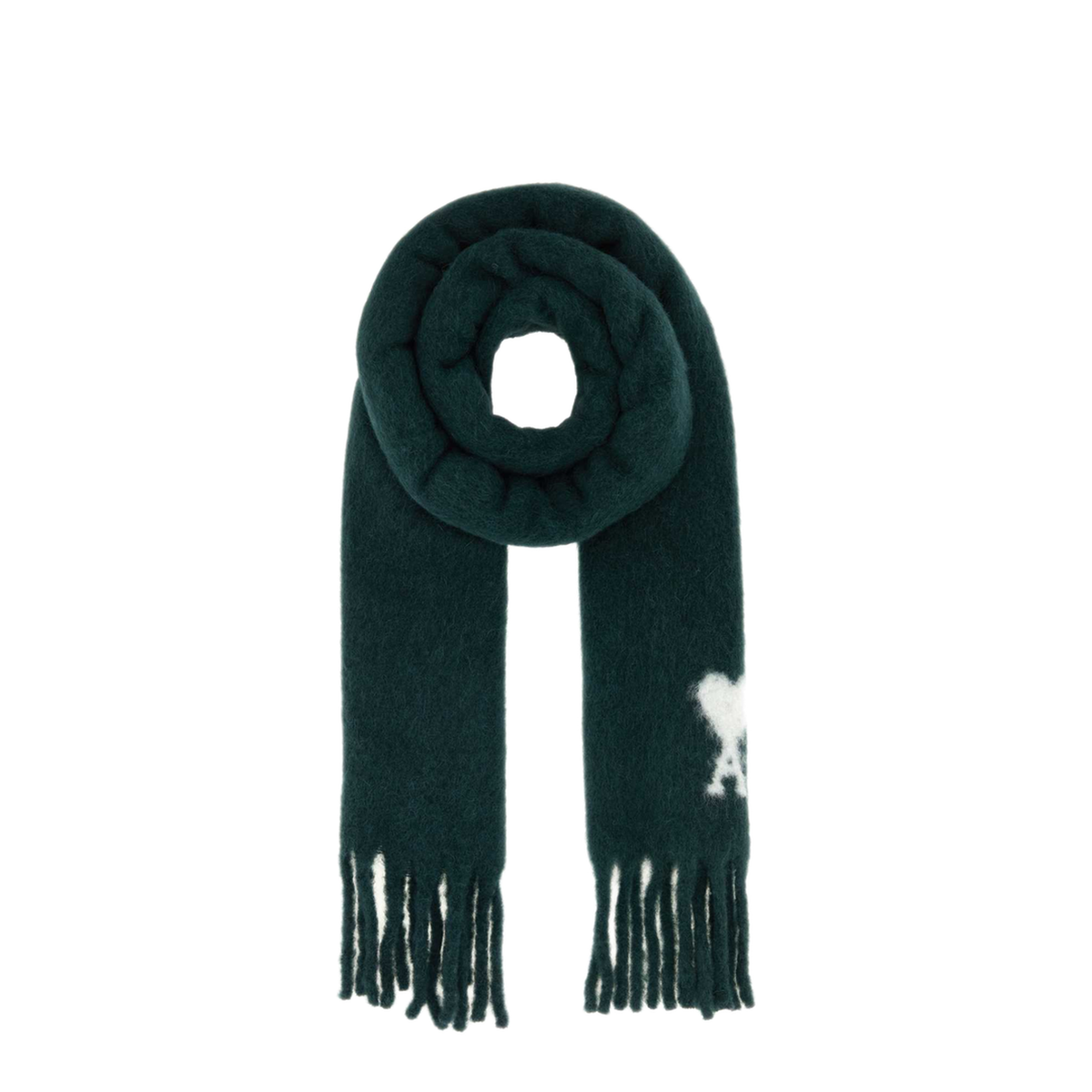 MAYFEYR - AMI - Bottle Green Alpaca Blend Scarf - USF673AW0004312