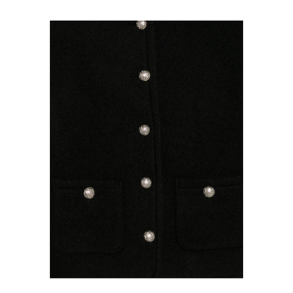 MAYFEYR - Dunst - Black Felted Texture Collarless Jacket - UDJA6C203BK