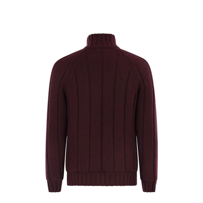 Cashmere Knit Down Jacket with Zip