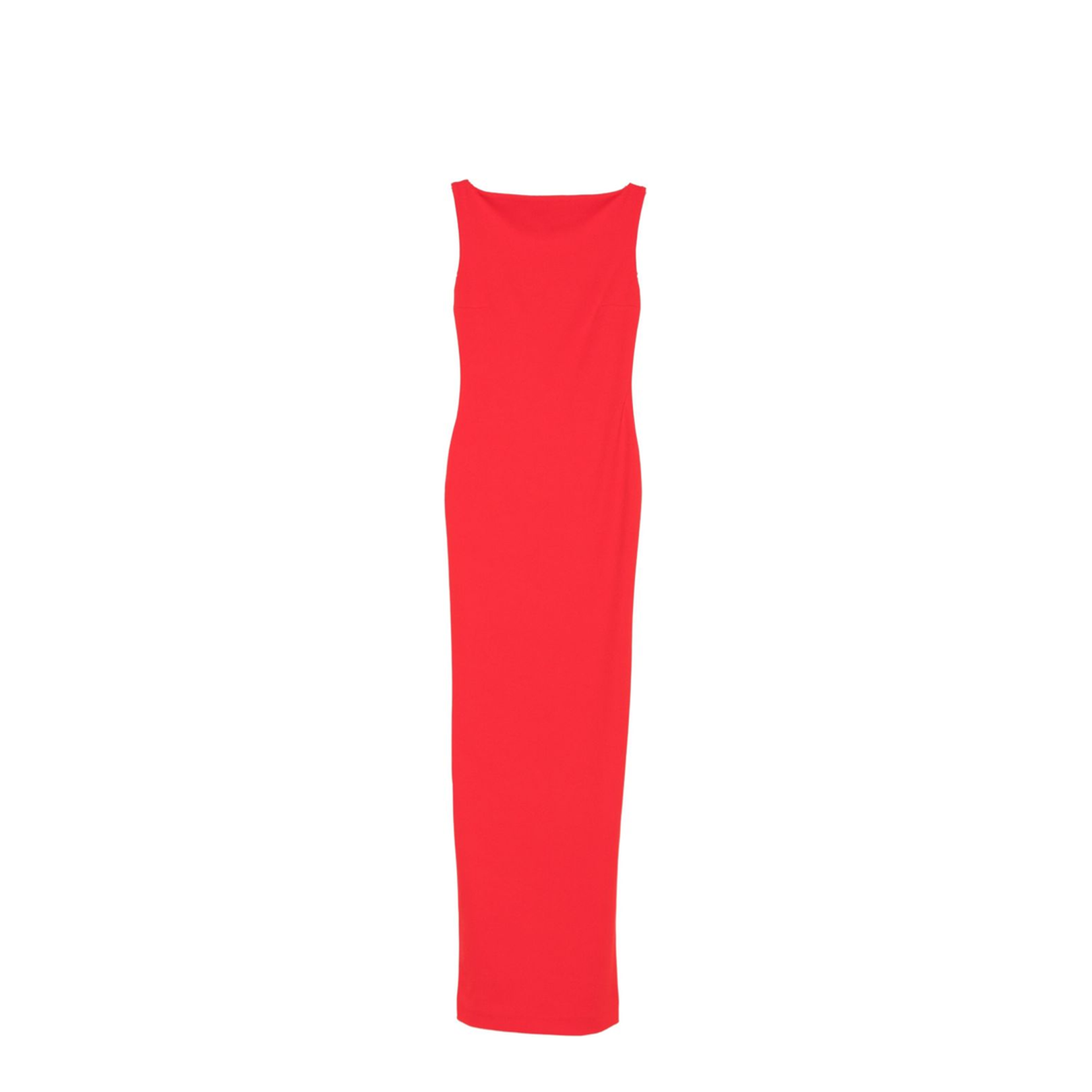 Red Boat Neck Sleeveless Maxi Dress