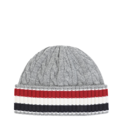 Light Grey Cable Knit Beanie