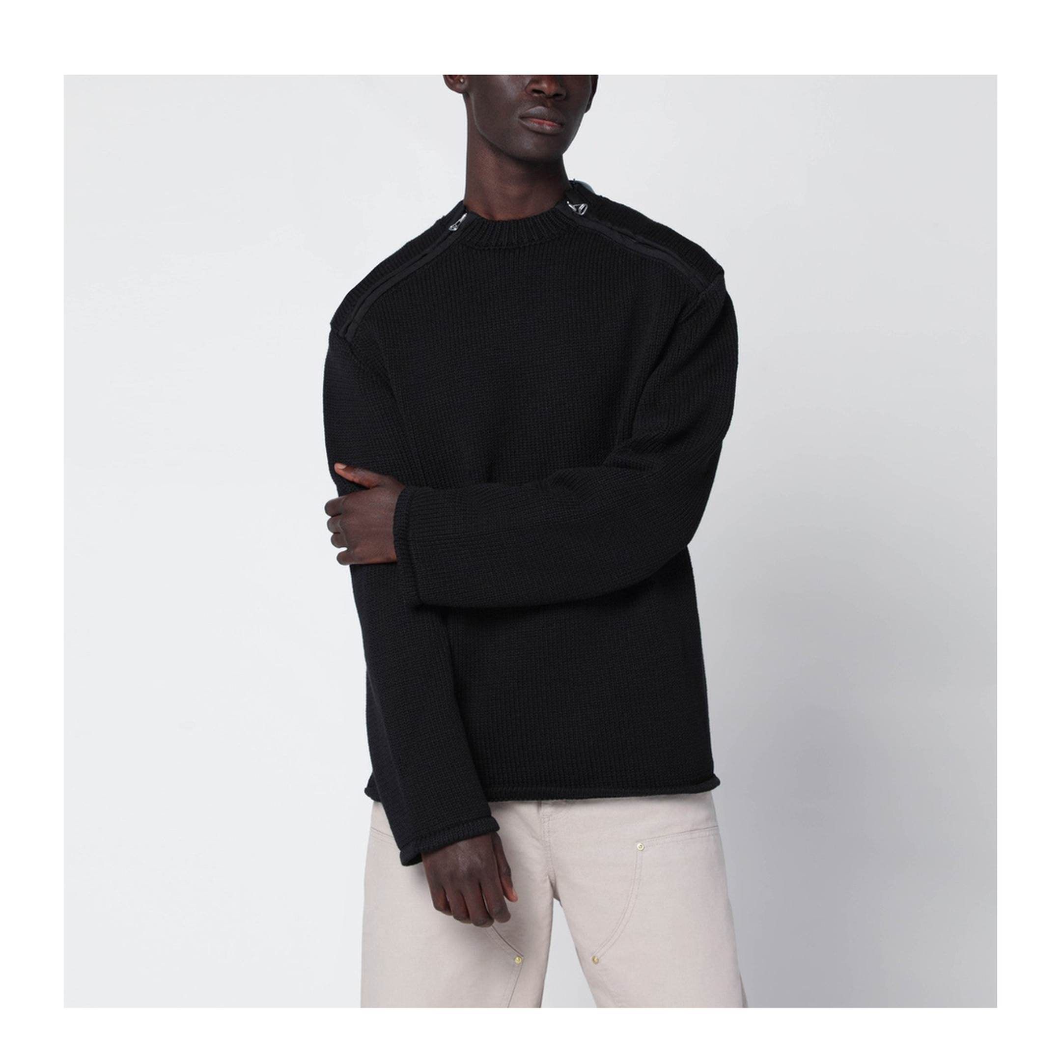Black Cotton Sweater