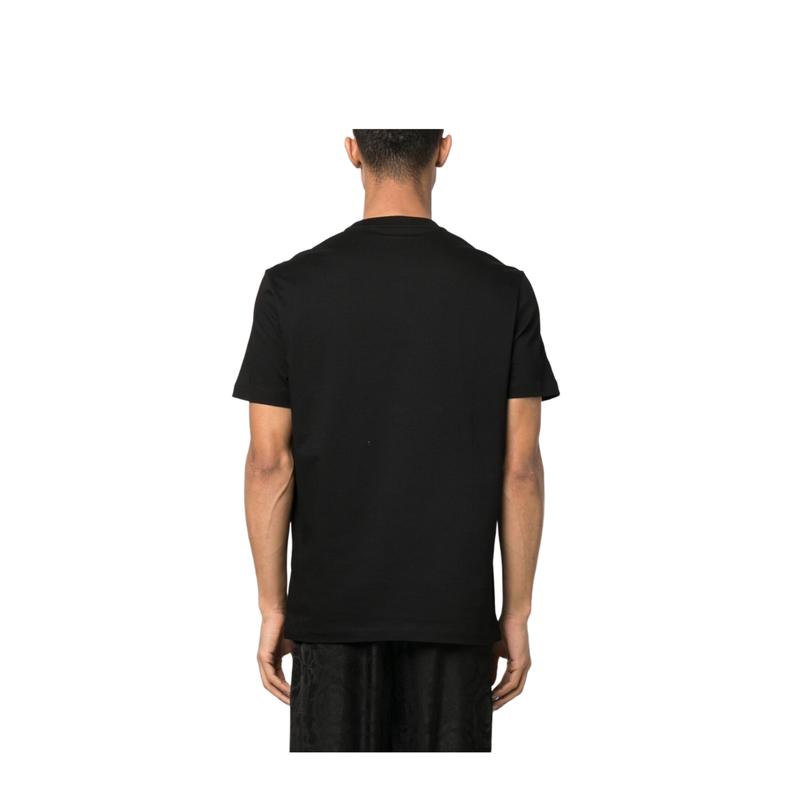 Black Mesh Logo Cotton T-shirt