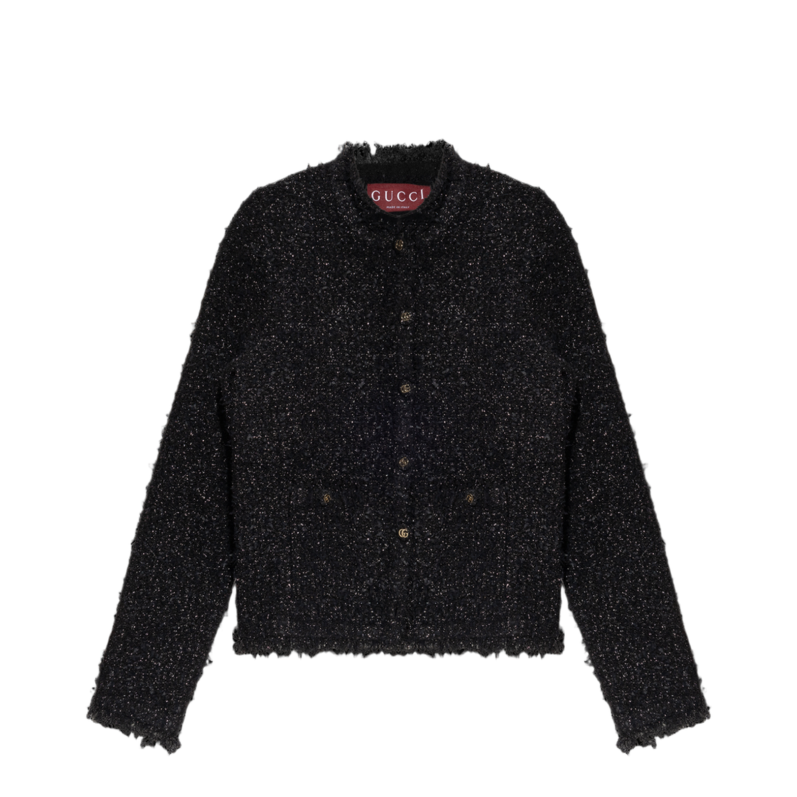 Lamé Woven Cardigan in Black