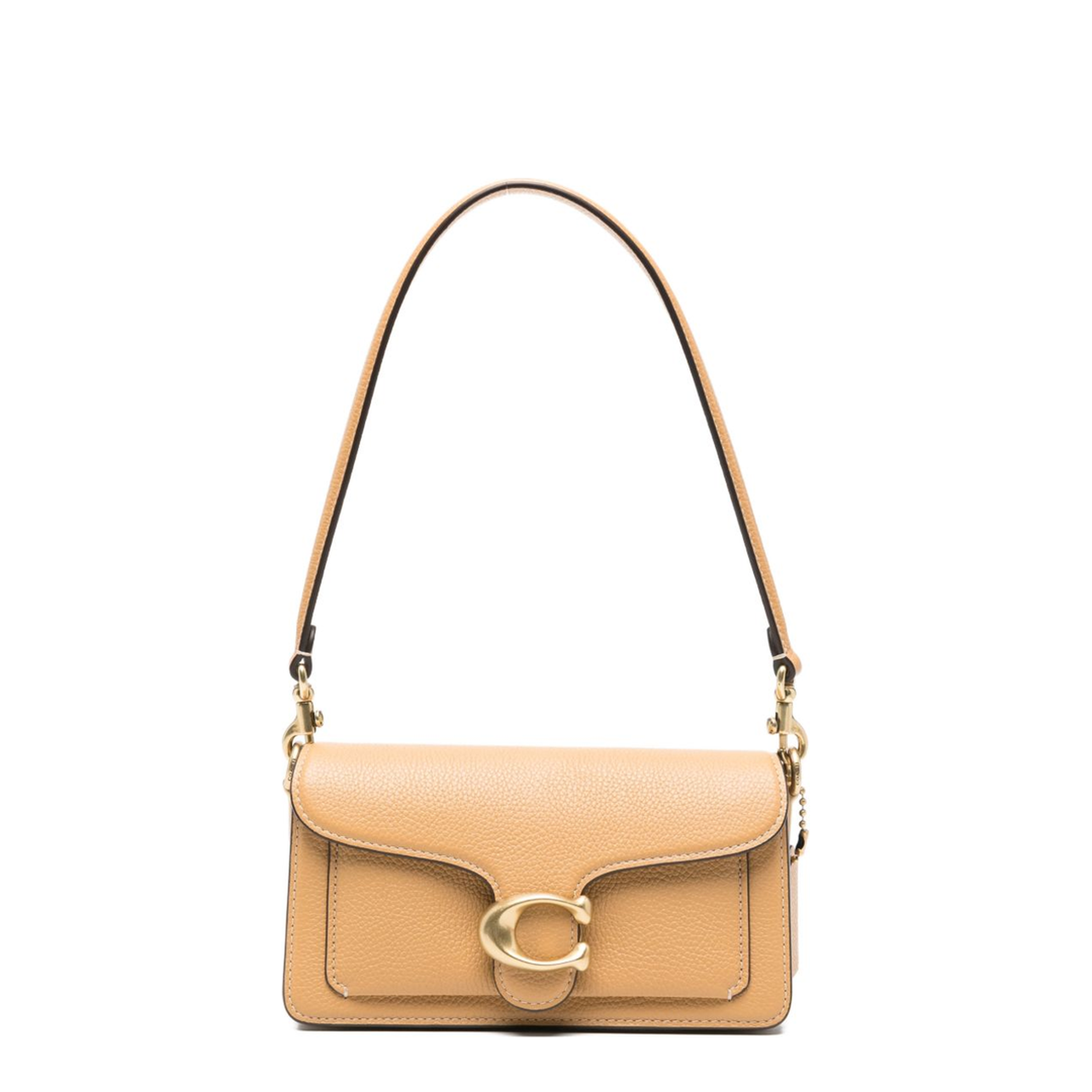 Tabby 20 Polished Pebble Leather Shoulder Bag - Biscuit
