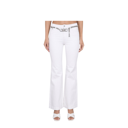 MAYFEYR - MICHAEL BY MICHAEL KORS - Pants With Logo Belt - MS3904180V117OPTICWHITE