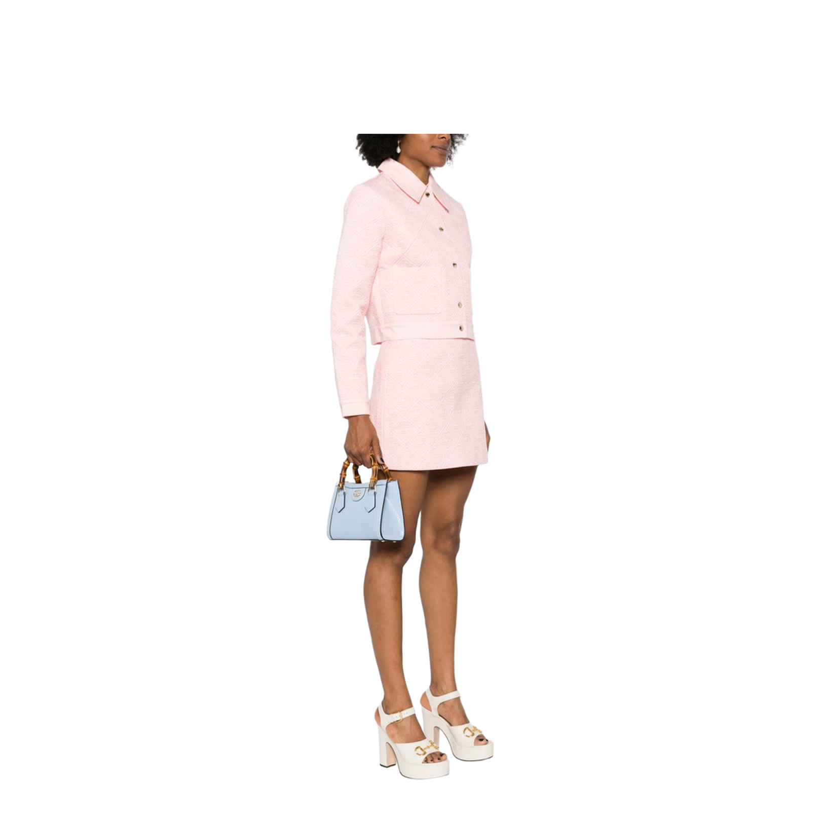 Diana Leather Tote Bag - Pastel Blue