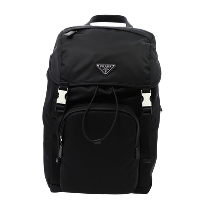 Navy Re-Nylon And Saffiano Leather Backpack