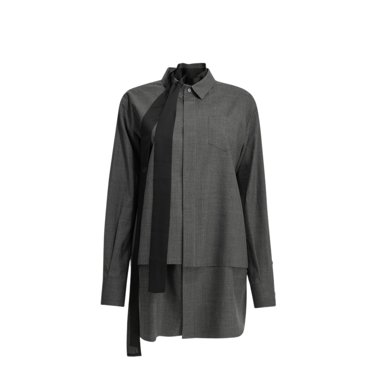 MAYFEYR - Sacai - Short Wool Shirtdress - 2608566301
