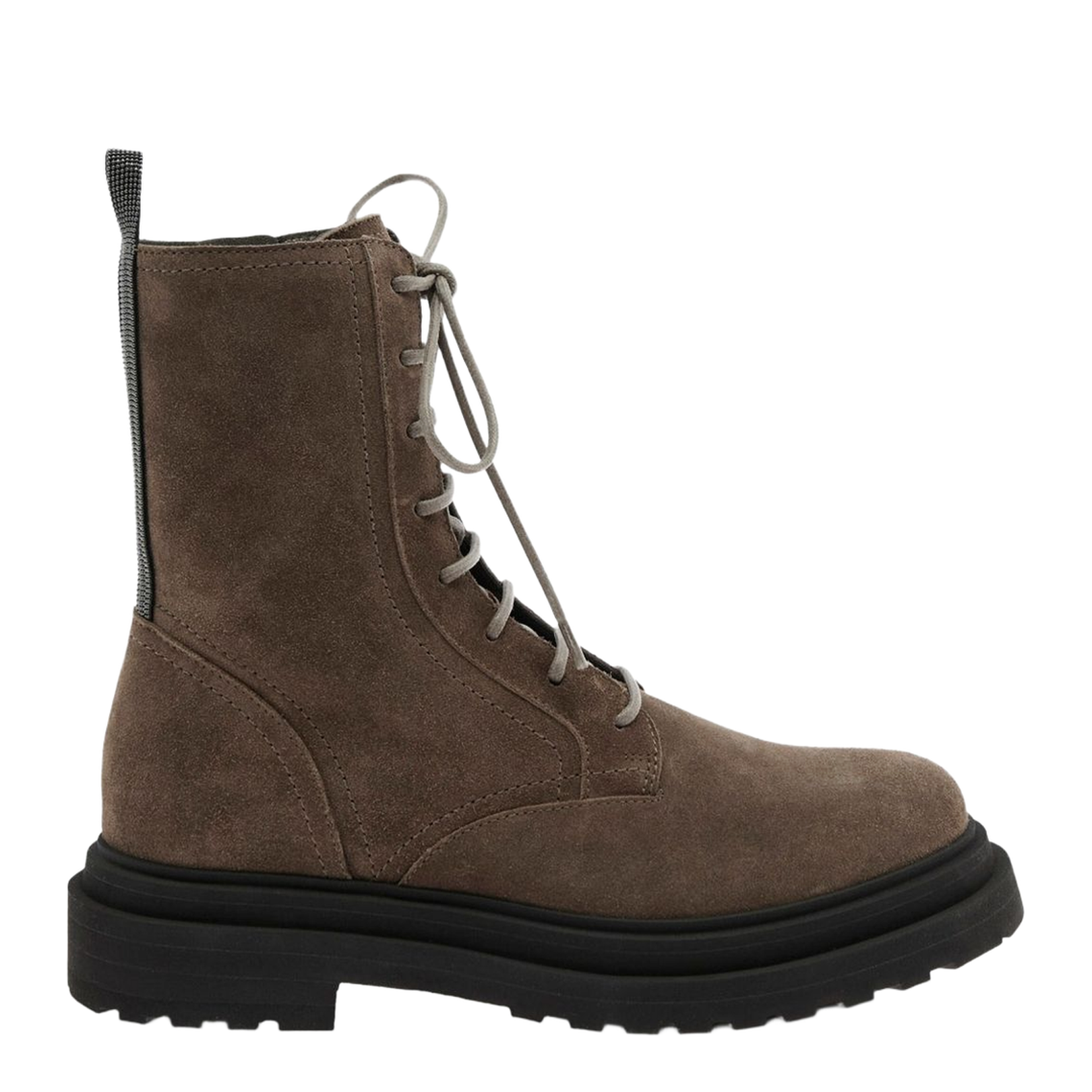 Suede Combat Boots
