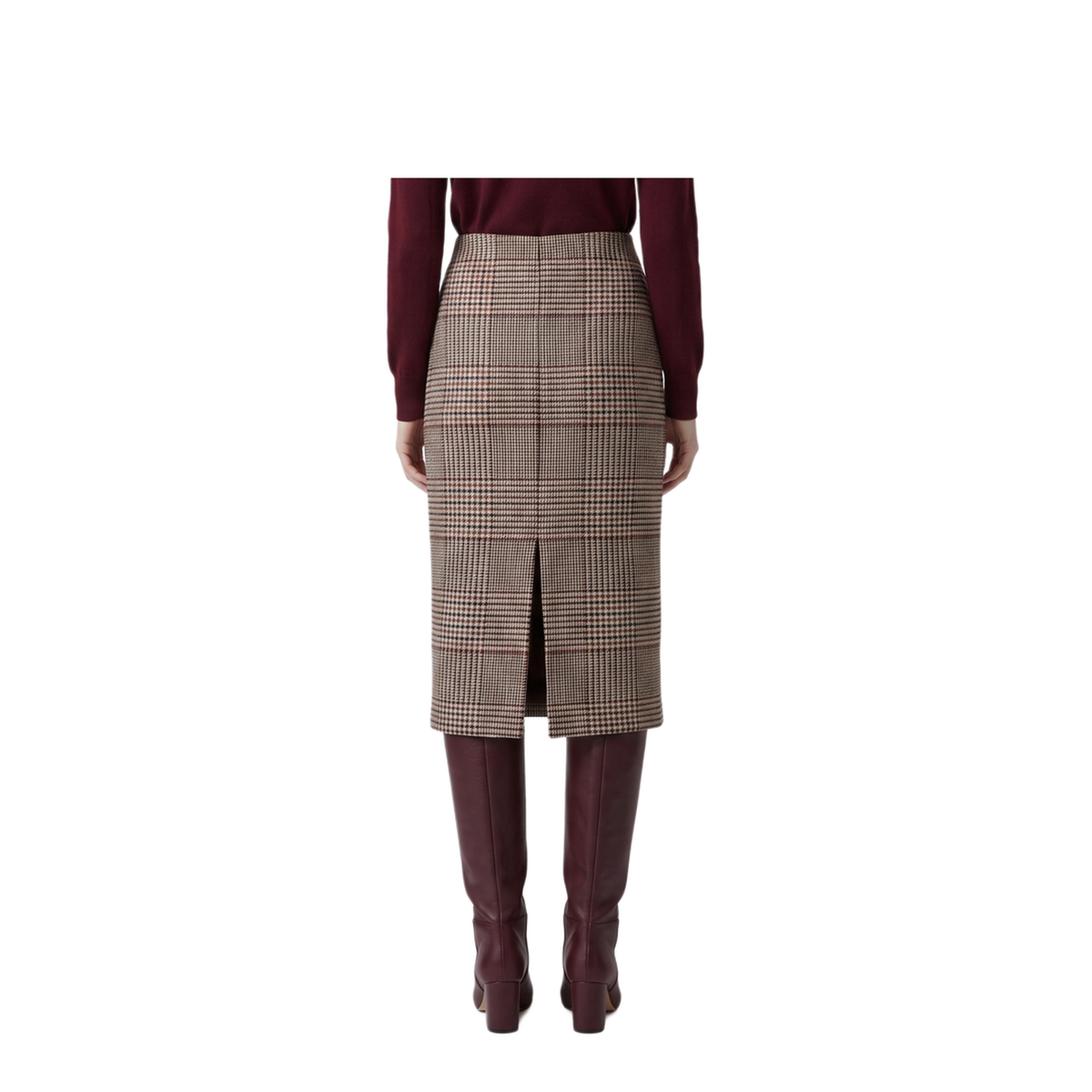 MAYFEYR - Federica Tosi - Glen Plaid Midi Skirt - 3070730851