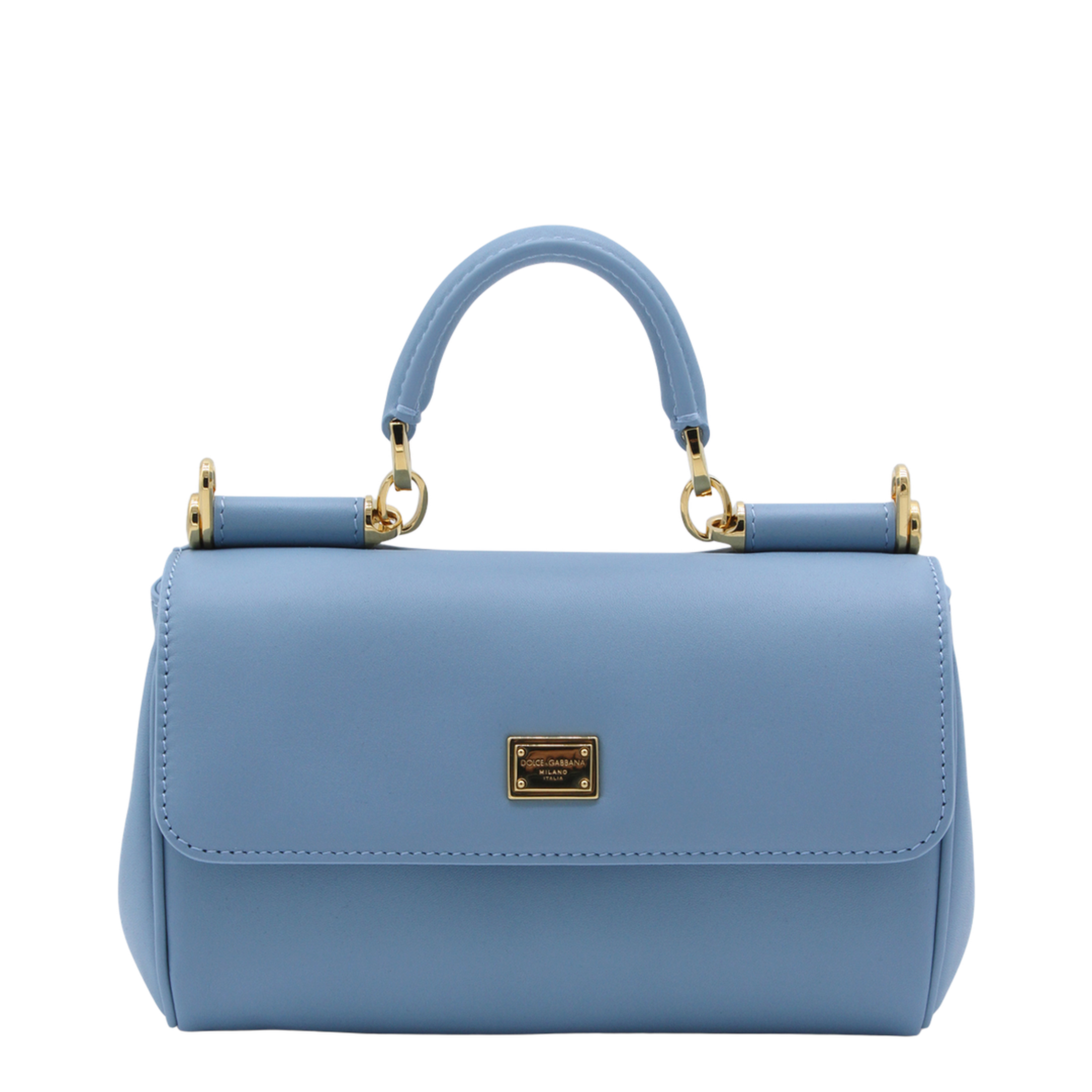 My Sicily Medium Calfskin Top-Handle Bag - Azure