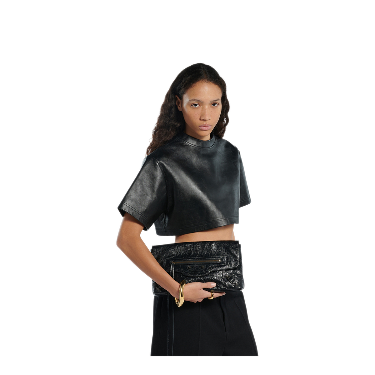 Le City Arena Lambskin Clutch - Black