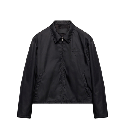 Black Jacket with Zip in Re-Nylon