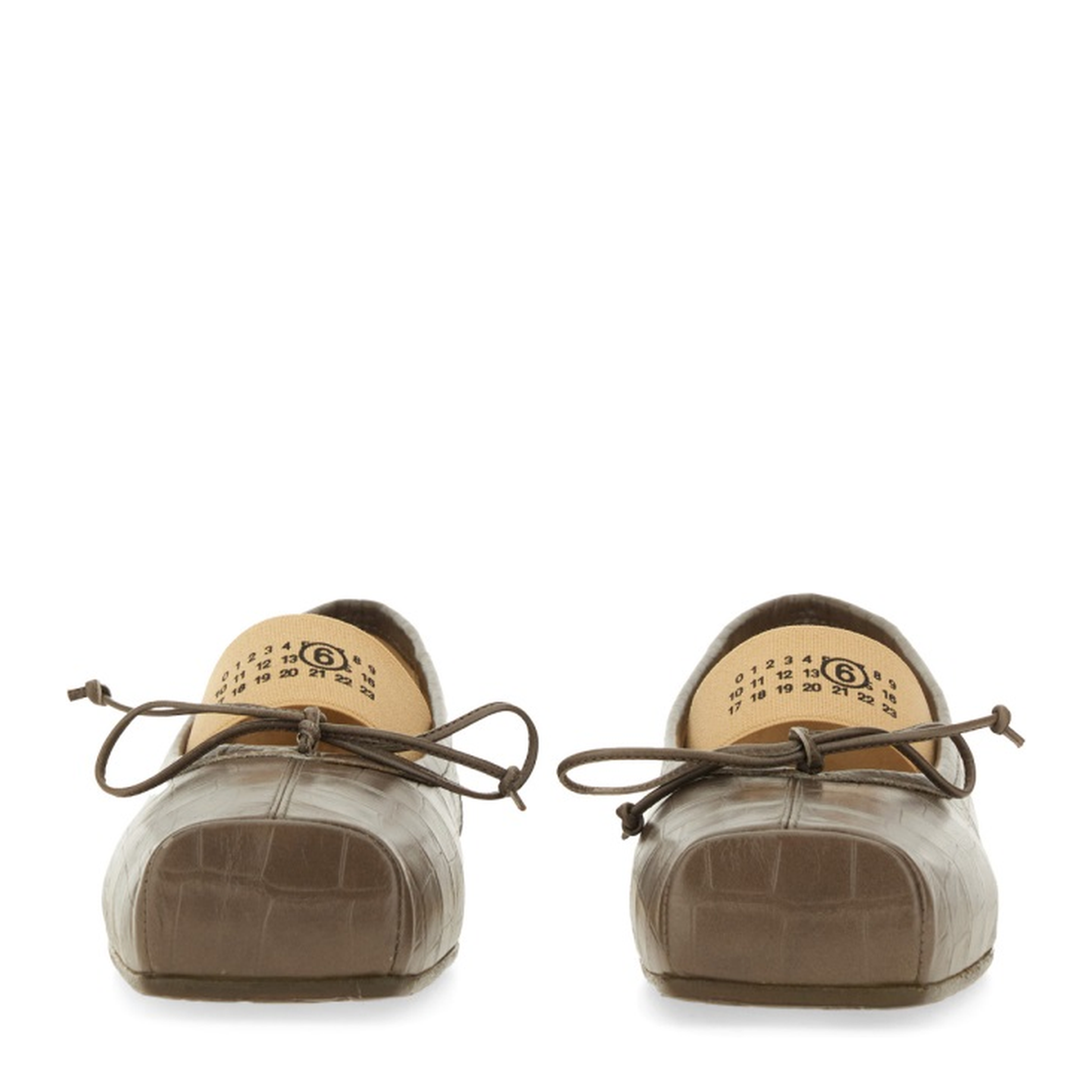 Crocodile-Effect Leather Ballerina